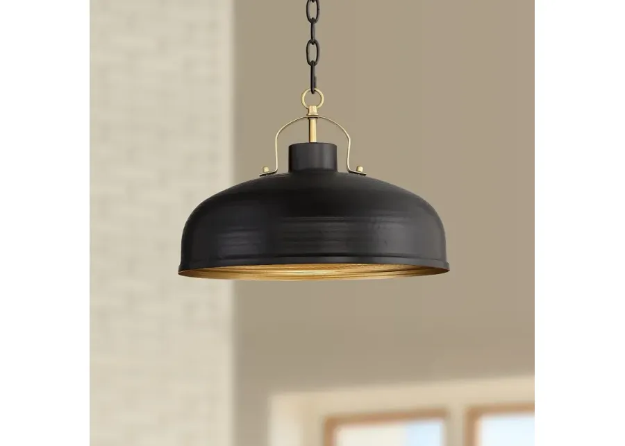 Possini Euro Camden 15 3/4" Wide Black and Warm Brass Ceiling Pendant-gold 1 90336-possini-euro-camden-15-3-4-wide-black-and-warm-brass-ceiling-pendant-gold-1.webp