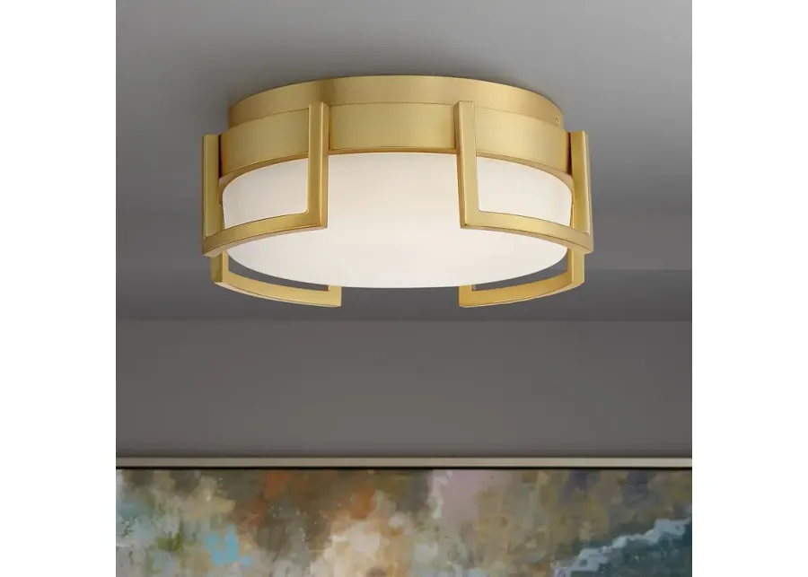 George Kovacs Bezel Set 10" Wide Honey Gold LED Ceiling Light-gold