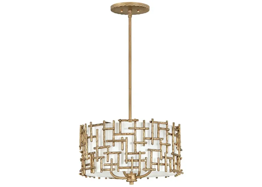 Fredrick Ramond Chandelier Farrah Large Convertible Drum 16" Burnished-gold