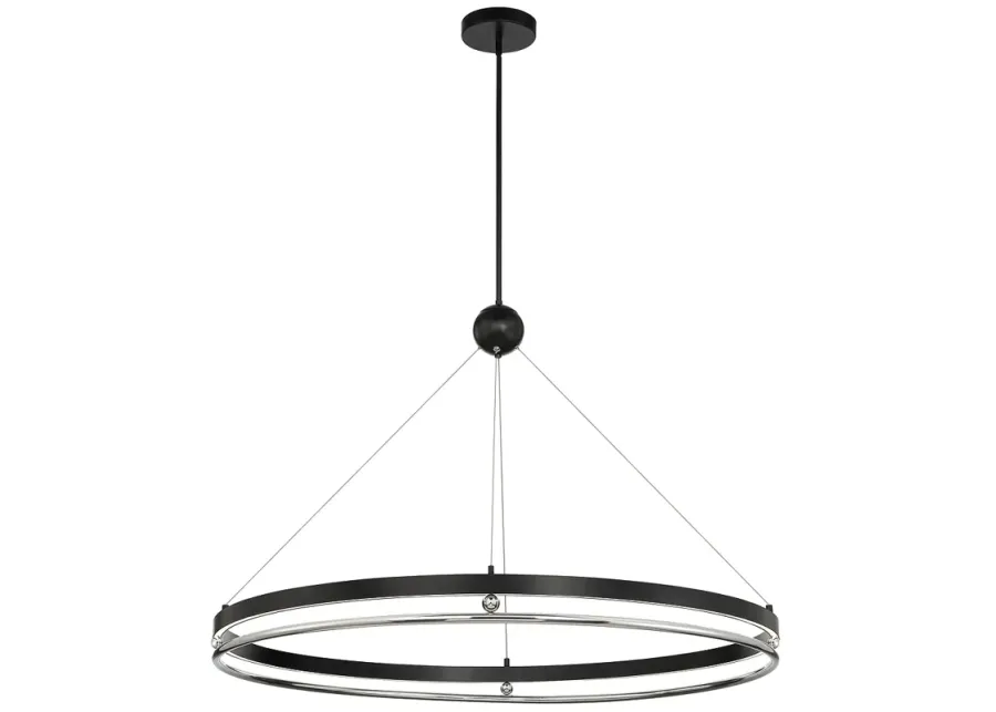 Metropolitan Grande Illusion 49-inch LED Coal and Polished Nickel Pendant-black