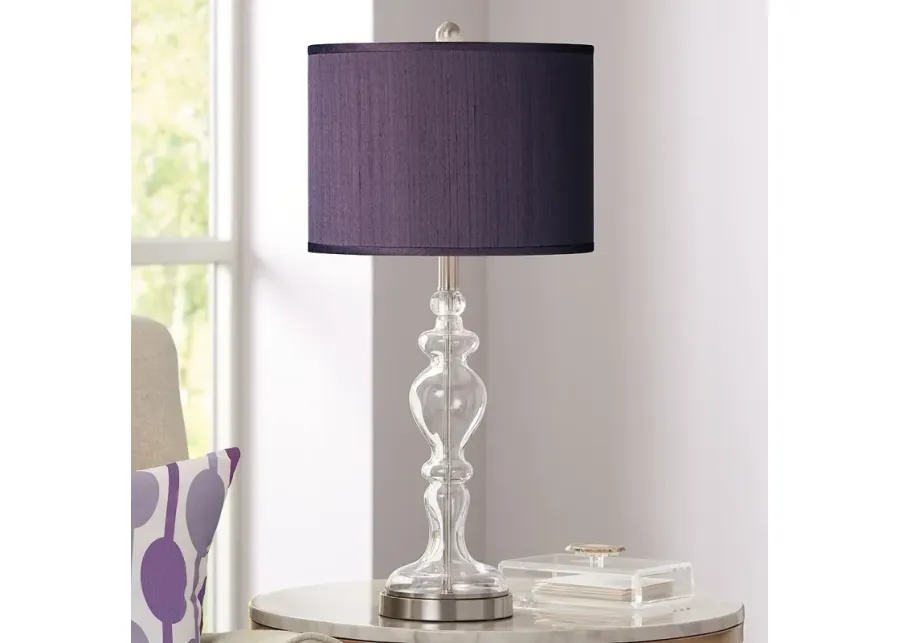 Possini Euro 28" Eggplant Purple Apothecary Clear Glass Table Lamp-purple