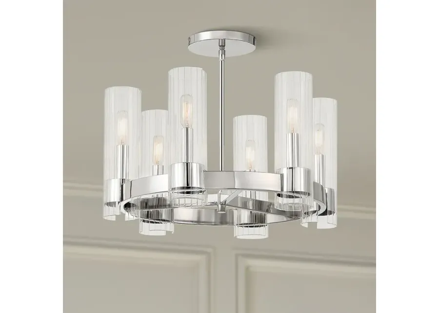Vernon Place 20 1/4" Wide Chrome 6-Light Chandelier-silver