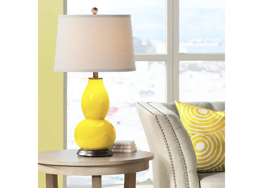 Color Plus Double Gourd 28 3/4" Citrus Yellow Table Lamp-yellow