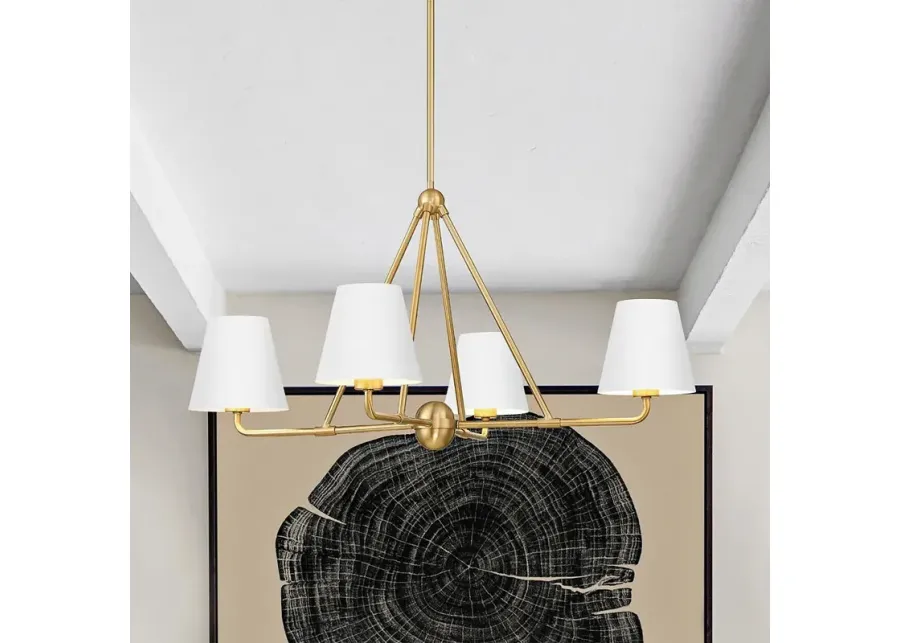 Crystorama Xavier 4 Light Vibrant Gold + White Chandelier-gold