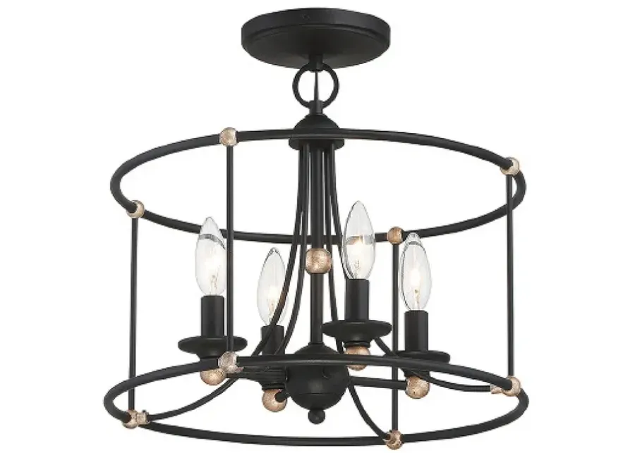 Minka Westchester County 15 3/4" Wide Sand Coal 4-Light Ceiling Light-black