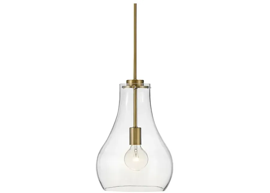 Lark Frankie 10"W Lacquered Brass Clear Glass Mini Pendant-gold