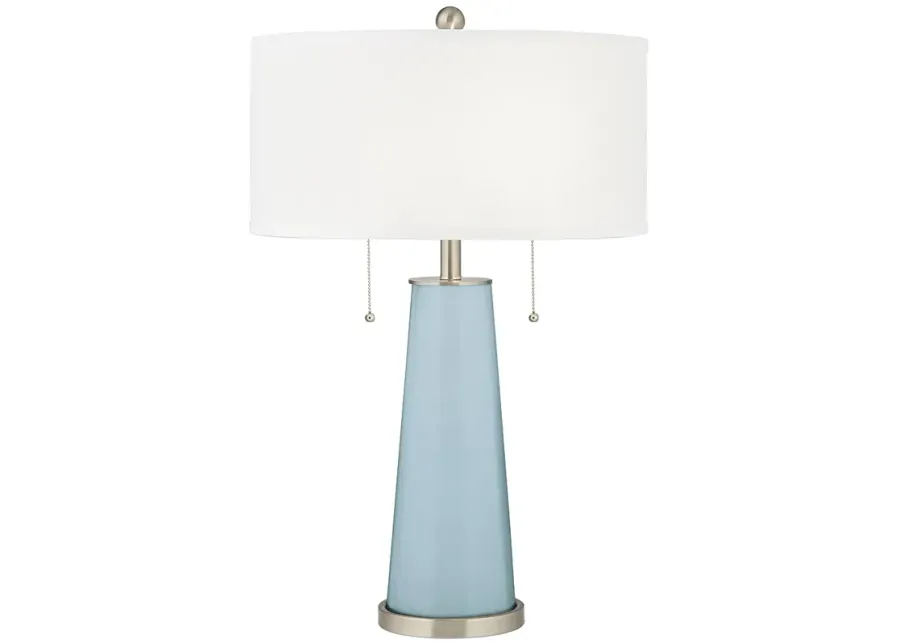 Color Plus Peggy 29 3/4" Modern Glass Vast Sky Blue Table Lamp-silver