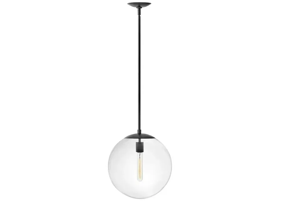 Hinkley Warby 13 1/2" Wide Black with Globe Glass Pendant Light-black
