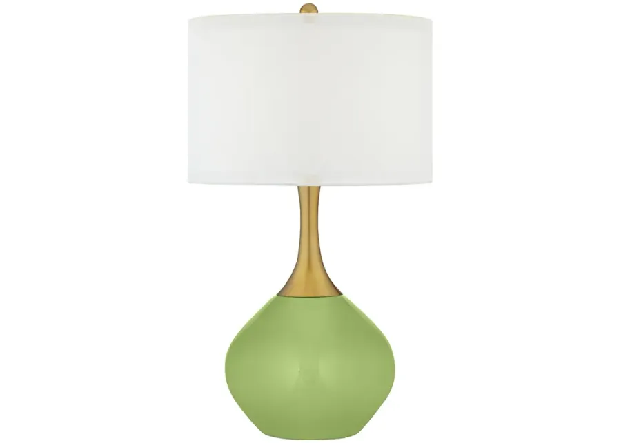 Color Plus Nickki Brass 30 1/2" Lime Rickey Green Modern Table Lamp-green