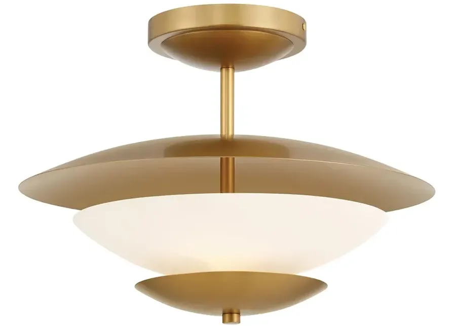 Minka Lavery Solara 3-Light 18.25-in Legacy Brass Indoor Semi-Flush-gold