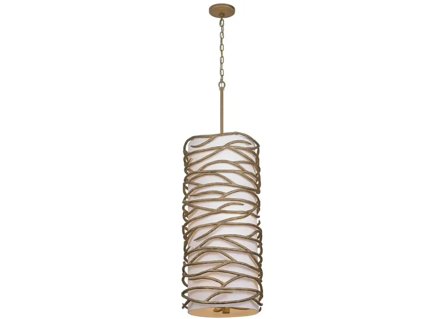 Minka Lavery Branch Reality 9-Light Ashen Gold Pendant with White Shade-gold