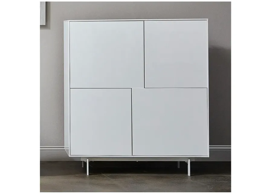 Birmingham 43 1/4" Wide White Wood 4-Door Cabinet Stand-white