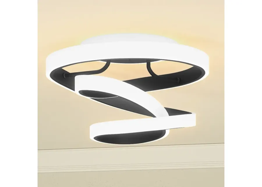 Quoizel Aviva 13"W Matte Black Aluminum LED Ceiling Light-black