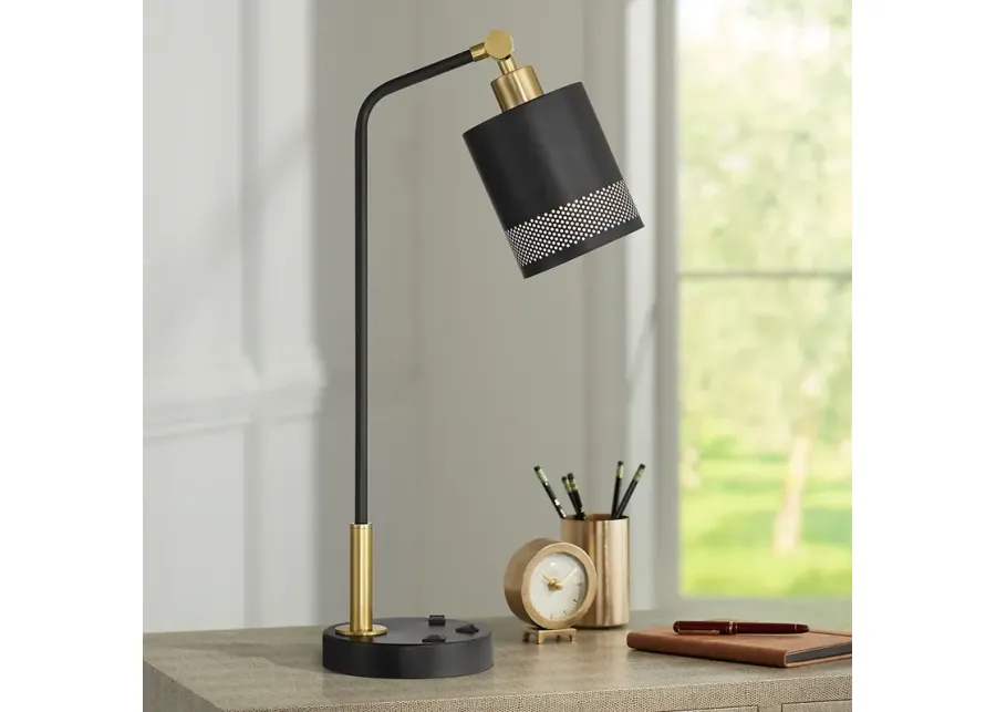 Possini Euro Keller 24" High Black and Brass Outlet and USB Desk Lamp-gold 1 91020-possini-euro-keller-24-high-black-and-brass-outlet-and-usb-desk-lamp-gold-1.webp