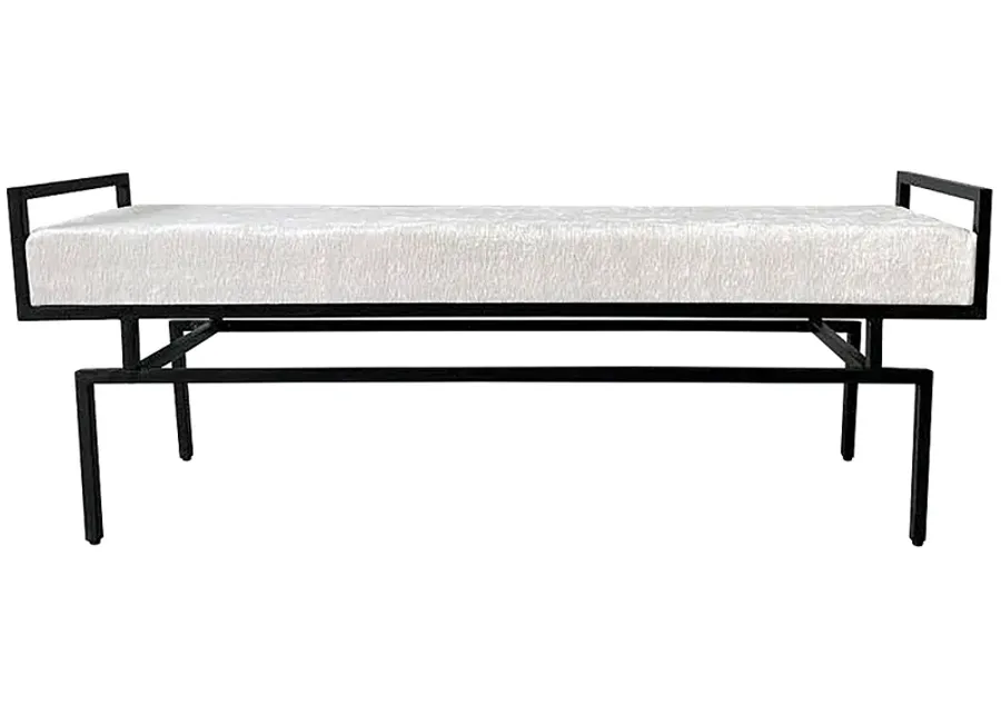 Crestview Collection Zara 58" Wide Modern Metal and Wood Bench-black