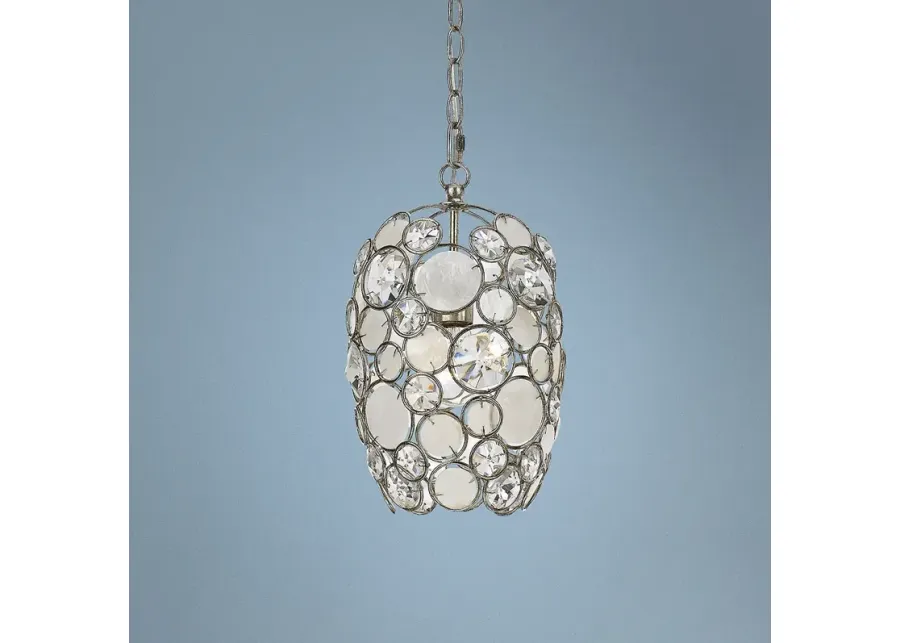 Crystorama Palla 8 1/2" Wide Antique Silver Mini Pendant-silver