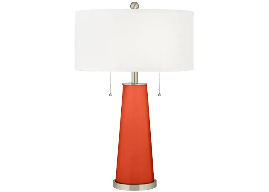 Color Plus Peggy 29 3/4" Daredevil Orange Glass Table Lamp-orange