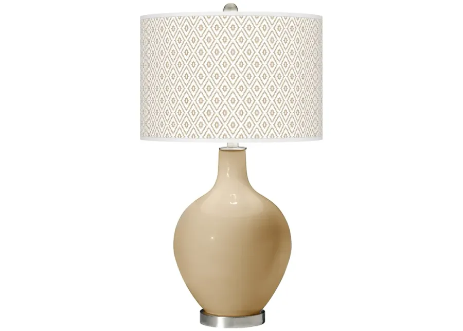 Color Plus Ovo 28 1/2" High Diamonds Shade Colonial Tan Table Lamp-silver