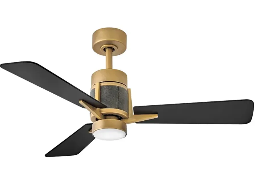 42" Atticus Heritage Brass and Black LED Smart Ceiling Fan-gold