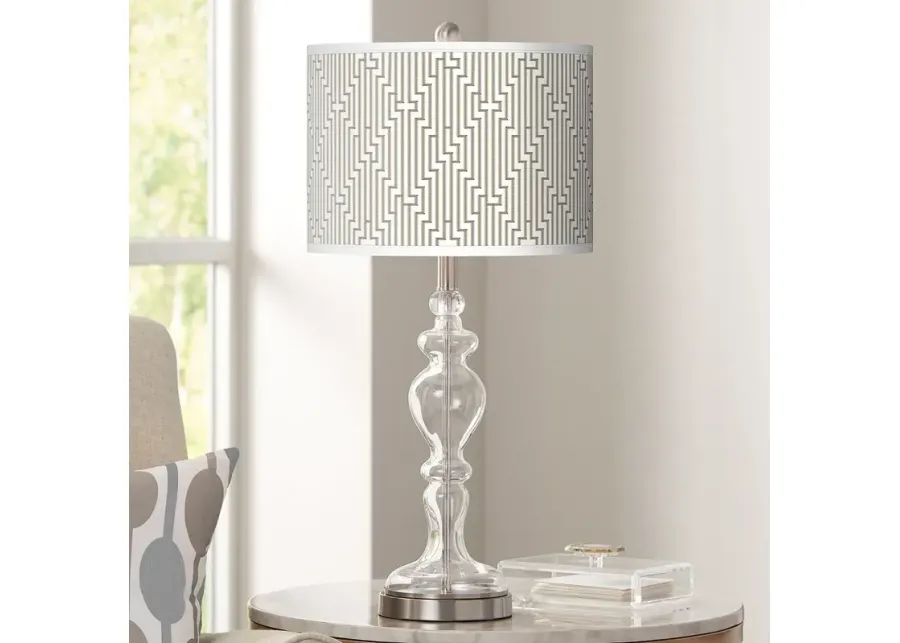 Diamond Maze Giclee Apothecary Clear Glass Table Lamp-gray