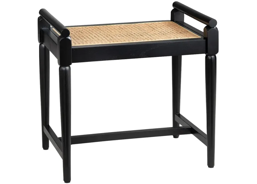 Crestview Collection Port Royal 21 3/4"W Black Accent Bench-black