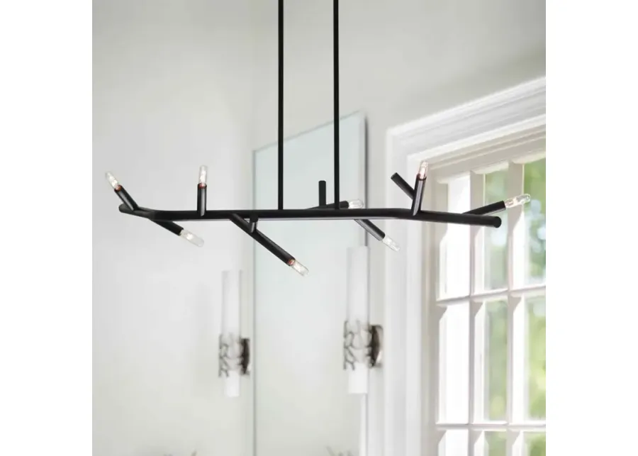 Hinkley Twiggy 38" Wide 8-Light Modern Black Linear Chandelier-black