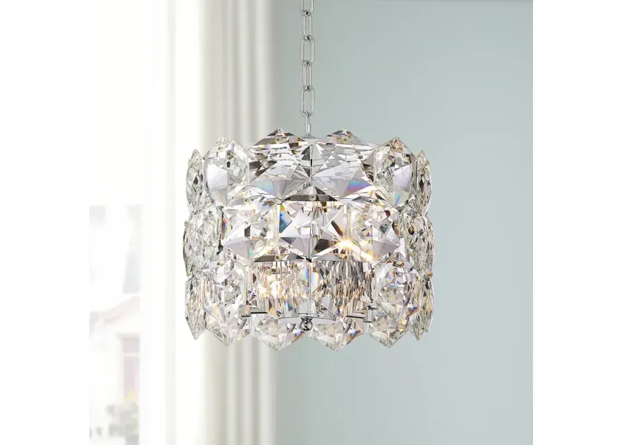Vienna Full Spectrum Etienne 13 1/2" Chrome and Crystal Pendant Light-silver