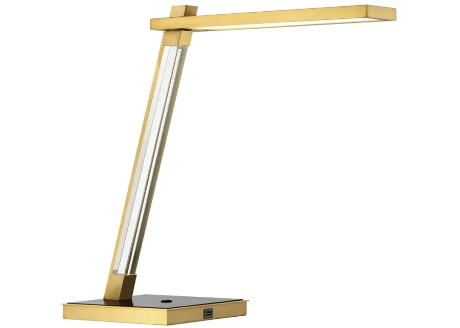 George Kovacs Sauvity LED Soft Brass and Black Table Lamp-gold