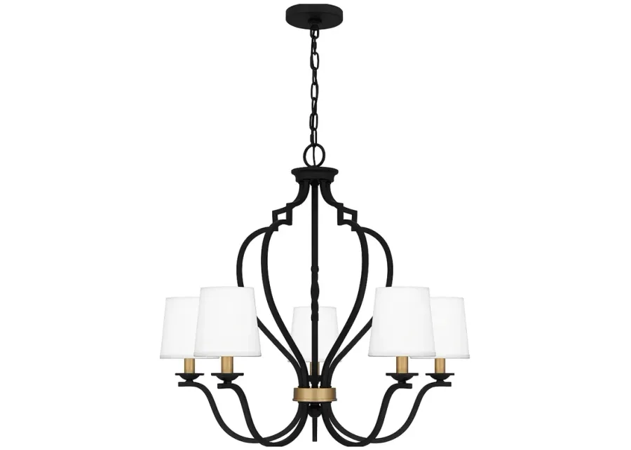 Quoizel Wilkins 27 1/2" Wide Matte Black 5-Light Chandelier-black