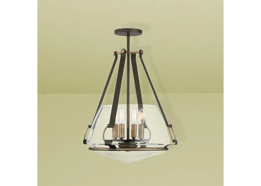 Minka Eden Valley 17 3/4" Wide Smoked Iron Aged Gold 4-Light Pendant-gold