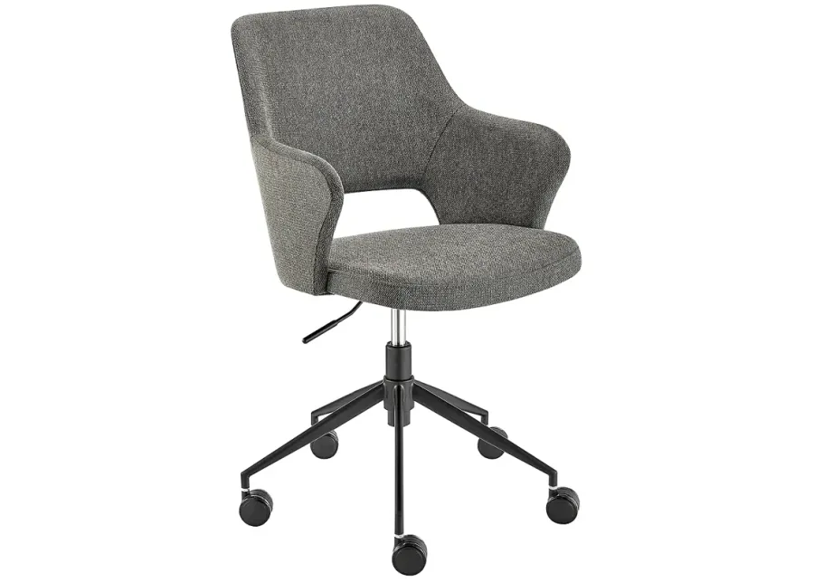 Darcie Charcoal Fabric Adjustable Swivel Office Chair-gray