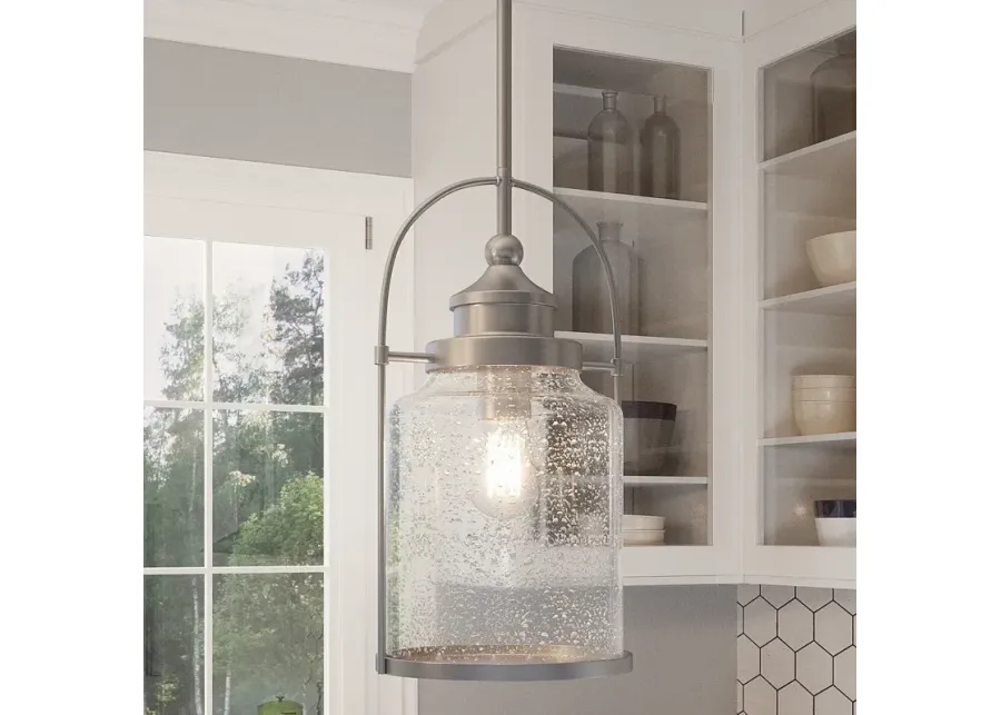 Quoizel Payson 9" Wide Brushed Nickel Mini Pendant-silver