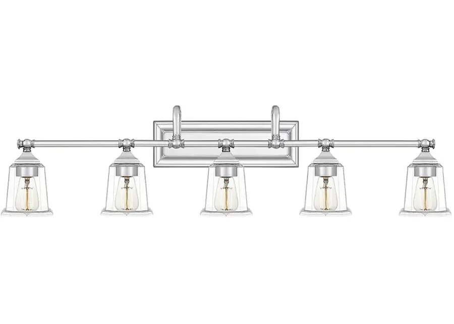 Quoizel Nicholas 41 3/4"W Polished Chrome 5-Light Bath Light-silver