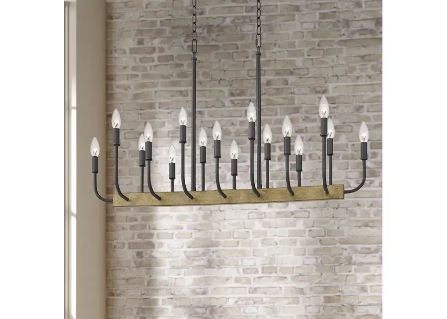 Quoizel Coda 39" Wide Matte Black 16-Light Island Chandelier-black