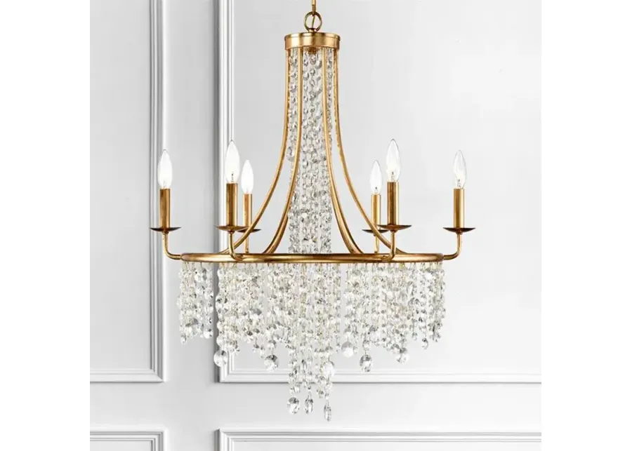 Crystorama Gabrielle 28"W Antique Gold 6-Light Chandelier-gold