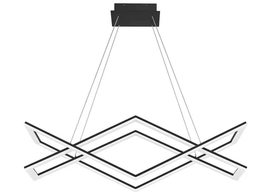 Quoizel Newman 36 1/4" Wide Matte Black Modern LED Linear Chandelier-black