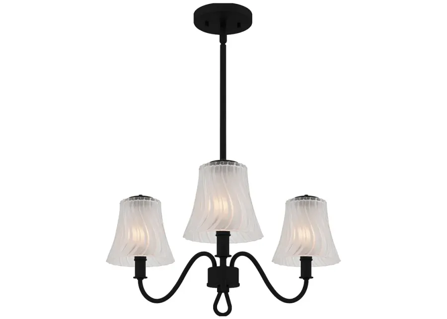 McKinney 3-Light Matte Black Chandelier-black