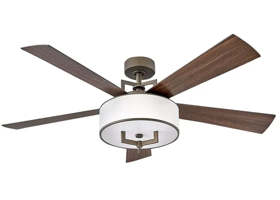 56" Hinkley Hampton Matte Bronze LED Smart Ceiling Fan with Remote-brown