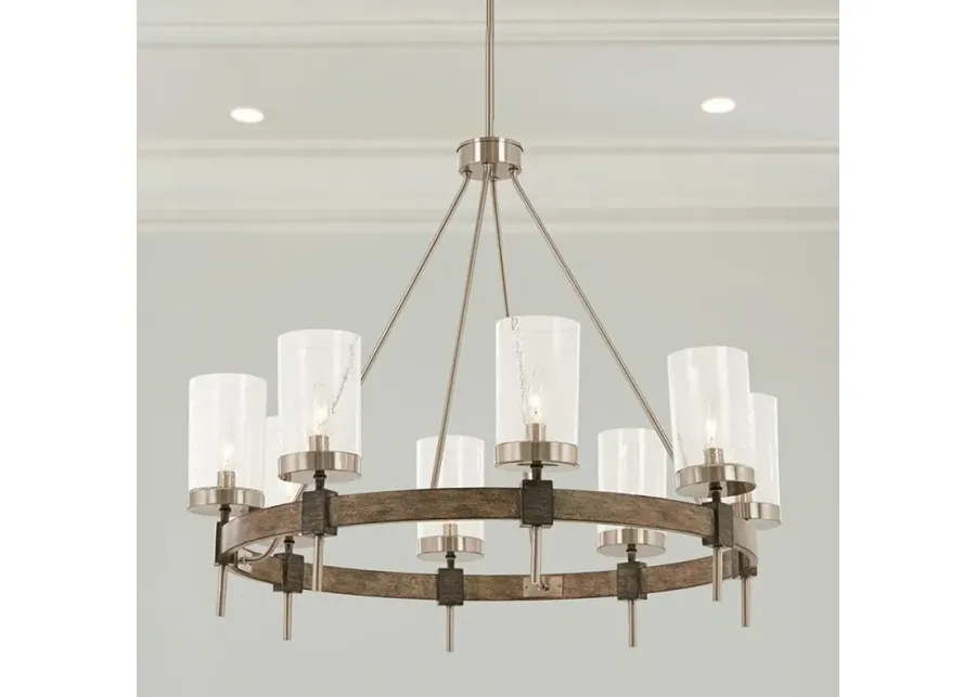 Bridlewood 32" Wide Nickel Stone Gray 8-Light Chandelier-silver