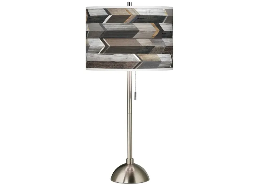 Woodwork Arrows Giclee Brushed Nickel Table Lamp-gray