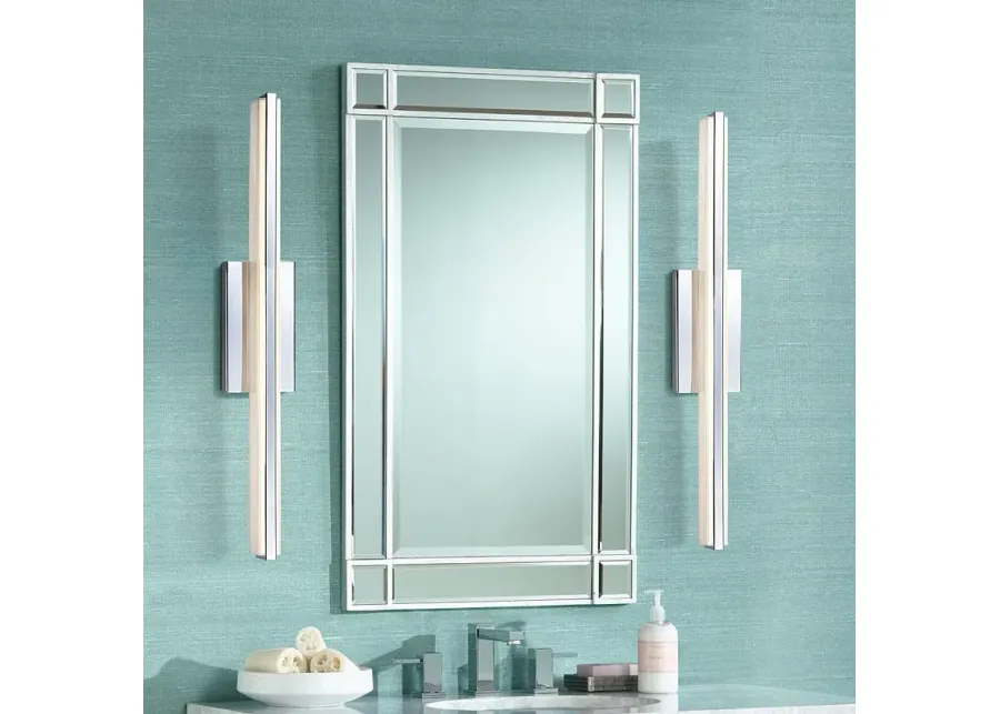 Possini Euro Eloe Chrome 31 1/4" High Linear LED Bath Light Set of 2-silver