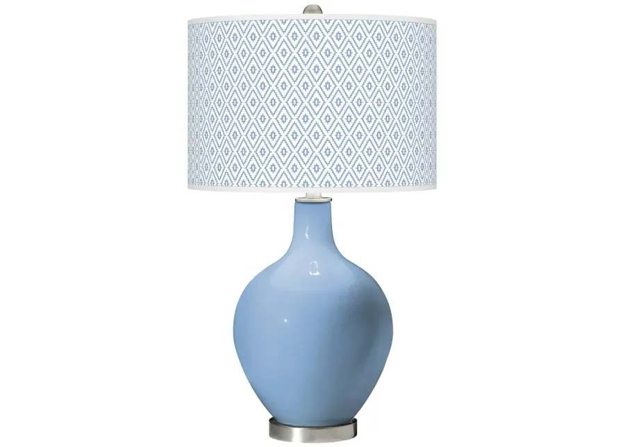 Color Plus Ovo 28 1/2" High Diamonds Shade Placid Blue Table Lamp