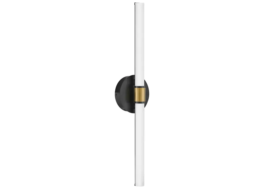 Kai 24 1/2" High Black with Lacquered Brass LED Wall Sconce-black