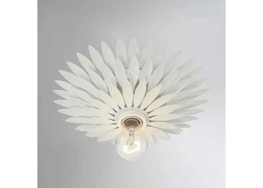 Broche 1 Light Matte White Flush Mount-white