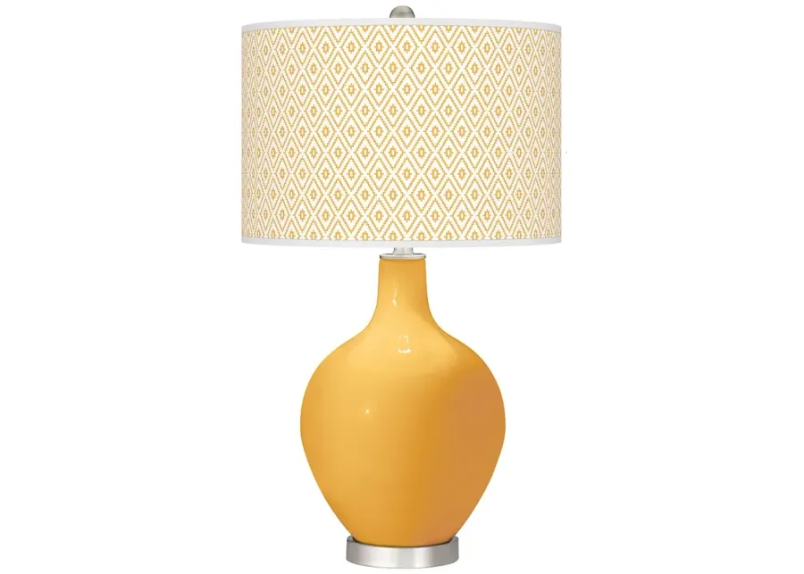 Color Plus Ovo 28 1/2" Diamonds Shade Marigold Yellow Table Lamp-yellow