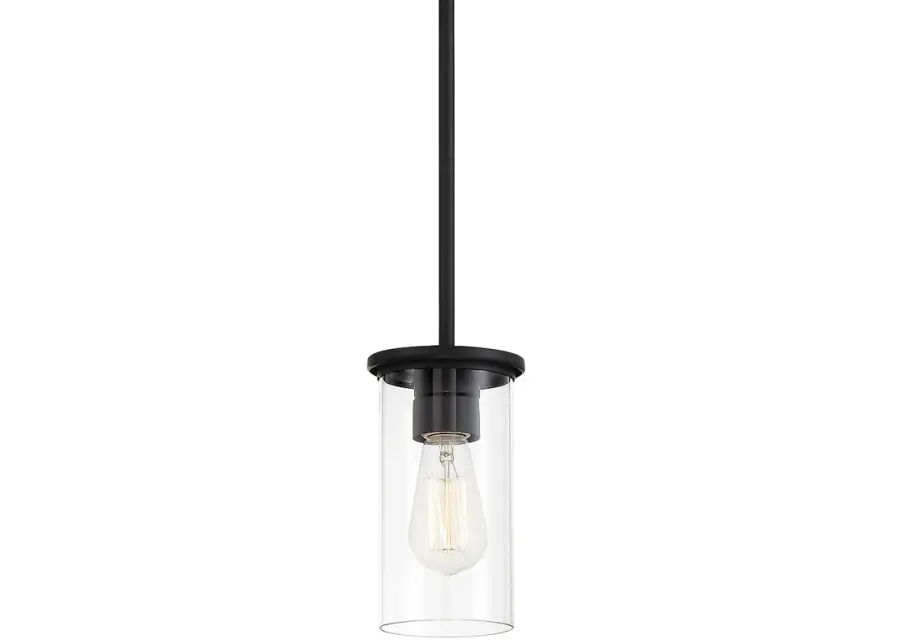Minka Haisley 4 3/4" Wide Black and Clear Glass Mini Pendant-black