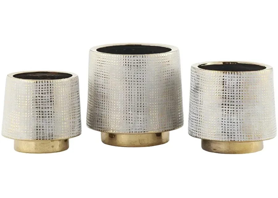 Beacon Gray and Gold Ceramic Vases Set of 3-gold