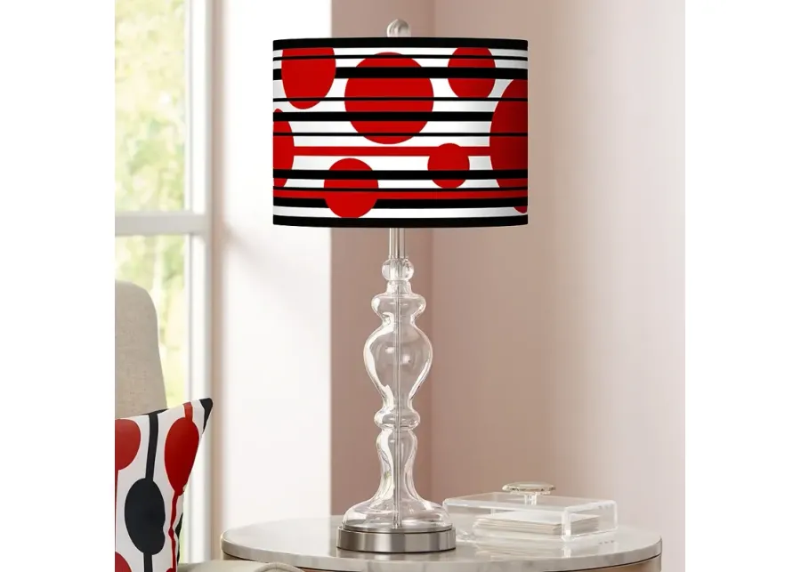 Giclee Glow Apothecary 28" Red Balls Shade Clear Glass Table Lamp-red