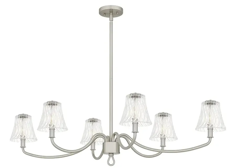 McKinney 6-Light Brushed Nickel Linear Chandelier-black
