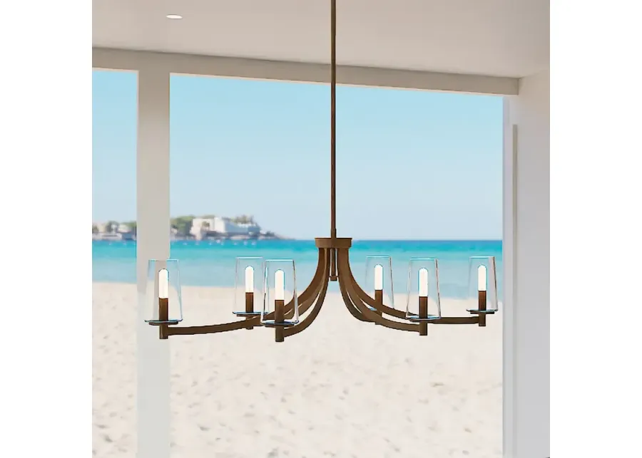 Quoizel Miccio 38"W Bronze Gold 6-Light Island Chandelier-gold